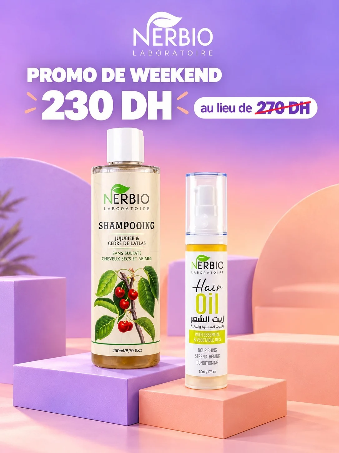 Duo Shampooing Jujubier & Cèdre de l’Atlas + Huile Capillaire